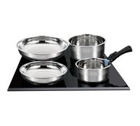 ARTHUR MARTIN AM5538 - Batteria di pentole in acciaio inossidabile da 8 pezzi: 3 padelle, 3 pentole, 2 maniglie - Tutti i piani cottura inclusi quelli a induzione