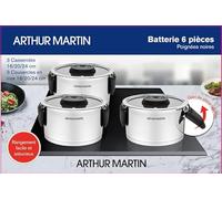 Arthur Martin Set di 3 pentole con manici pieghevoli - AM6321