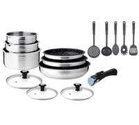 ARTHUR MARTIN - Set di Pentole 15 Pz, Pentole e Padelle Antiaderenti, Coperchi in Vetro, Utensili Inclusi, Compatibile con Tutti i Piani di Cottura, Dimensioni: 16-18-20 cm