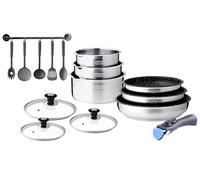 Batteria 15 pentole 16-18-20 cm padella 20-22-26 cm antiaderente coperchi 16-18-20 cm 5 utensili maniglia