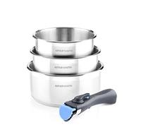 Arthur Martin Set 3 vasi 16/18/20 cm + 1 manico grigio 5531