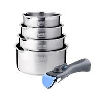Arthur Martin - Pentole in acciaio inox 5 pezzi - AM7457 CON MANICA RIMOVIBILE