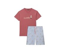 ARTHUR - Pigiama corto da uomo, a maniche corte e pantaloncini - 100% cotone biologico leggero, morbido e confortevole, Chef Cuisinier Piastrelle Marrone, L