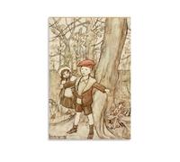 Arthur Rackham One Day They Were Overheard by A Fairy, Illustrazione di Maimie e Tony in Peter Pan in Kensington Gardens Poster Cool Artworks Dipinto Wall Art Stampe su tela da appendere immagine Home