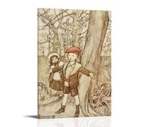 Arthur Rackham One Day They Were Overheard by A Fairy, Illustrazione di Maimie e Tony in Peter Pan in Kensington Gardens Poster Cool Artworks Dipinto Wall Art Stampe su tela da appendere immagine Home