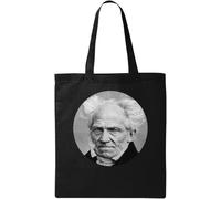 Arthur Schopenhauer German Life Philosopher Photo - Borsa in cotone ecologico naturale, colore: nero, Nero , Taglia unica