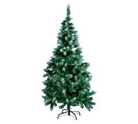 Arti Casa Albero di Natale artificiale da 1,5 m, con supporto per albero di Natale, in plastica, albero di Natale artificiale, decorazione natalizia per interni, albero con neve, verde