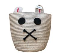 Arti Casa Cesto portaoggetti - Organizer Box Ø 27 cm - Cestino per giochi e cameretta dei bambini - Cestino portaoggetti per giocattoli - Ø 27 x 38 cm - Poliestere - Beige/Nero