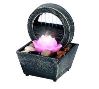 Arti Casa Fontana da tavolo Lotus Flower - Acqua interna con luce LED - Effetto positivo - Fontana interna con set di ciottoli - 11,5 x 17 cm (77045)