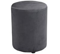 Arti Casa Pouf rotondo in velluto - Pouf salotto e camera da letto - Pouf in velluto 28 x 36 cm - Sgabello compatto per toeletta - Poggiapiedi elegante - Sgabello pouf in velluto - grigio