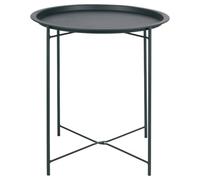 Arti Casa Tavolino da salotto pieghevole in metallo per giardino, balcone e terrazza, grigio, diametro 46 x altezza 50 cm, portata 5 kg