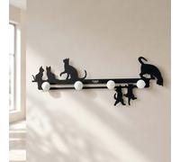 Arti & Mestieri Cattitude - Appendiabiti da Parete Grande di Design 100% Made in Italy - in Ferro, 69 x 25h cm