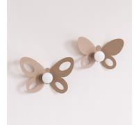 ARTI E MESTIERI SET DI 2 PZ GANCIO APPENDIABITI BUTTERFLY COLORE BEIGE