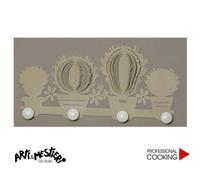Arti e Mestieri appendiabiti stand giacche da muro mod.Cactus beige cm.62x29