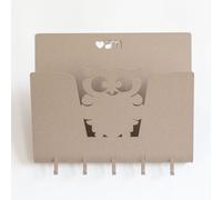 Arti e Mestieri Love porta chiavi porta lettere in ferro gufo cm. 28 x 24