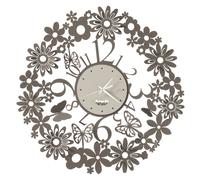 Arti e Mestieri Orologio da muro in metallo con fiori e farfalle dal design mode