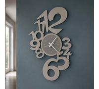 Arti & Mestieri Orologio da parete Lupin grande verticale in ferro 41x65 cm Fango e Avorio