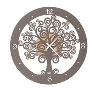 Arti & Mestieri Albero della Vita - Orologio da Parete di Design 100% Made in Italy - in Ferro, Diametro 55 cm - Oro Laccato e Fango