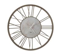 Arti & Mestieri Orologio da parete classico Big 90 marmo, design 100% Made in Italy, in Ferro, diametro 90 cm (Bronzo/marmo travertino)