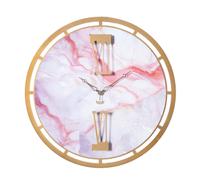 Arti e Mestieri Orologio da parete rotondo in metallo con effetto marmo dal desi