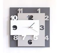 Arti & Mestieri Ziggurat - Orologio da Parete di Design 100% Made in Italy - in Ferro, 48 x 8 x 40 cm - Fango, Nocciola e Bianco