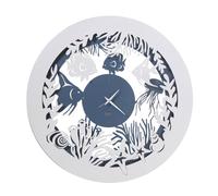 Arti & Mestieri Nettuno - Orologio da Parete di Design 100% Made in Italy - in Ferro, Diametro 50 cm - Azzurro e Bianco Marmo