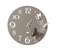 Orologio da parete fiori e farfalle Piccolo richiami la primavera Diametro 45 cm colore Sabbia e Bronzo