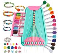 Arti e mestieri per bambini dai 8 ai 12 anni,kit per la realizzazione di braccialetti dell'amicizia per ragazze,kit per la creazione di gioielli,regali di Natale per bambini (azzurro chiaro/rosa)