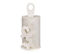 Porta rotolo da cucina con decorazioni a forma di farfalle in metallo BUTTERFLY , diametro15x h33 cm, Bianco Neve bianco neve