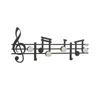 ARTI E MESTIERI - Set 3 ganci appendino appendiabiti NOTE MUSICALI Nero