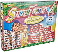 SUPER TOMBOLA SPECIAL 72 CARTELLE PLASTICA SEGNAPUNTI NATALIZIA GIOCO DI SOCIETÀ