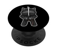 Arti marziali Ninja Fighter Cat Jiu-Jitsu Karate Sabre Cat PopSockets PopGrip Adesivo