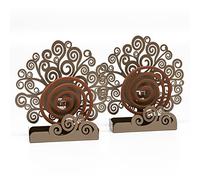 Arti & Mestieri Albero della Vita - Coppia di Porta zampirone da Tavolo di Design 100% Made in Italy - Ferro, 17 x5 x 19 cm - Bronzo - (2 Articoli per Confezione)