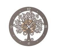 Arti & Mestieri Albero della Vita - Orologio Piccolo da Parete di Design 100% Made in Italy - in Ferro, Diametro 44 cm - Oro Laccato e Fango