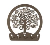 Arti & Mestieri Albero della Vita - Porta Chiavi da Muro di Design 100% Made in Italy - in Ferro, 25 x 25 cm - Bronzo