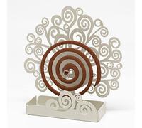 Arti & Mestieri Albero della Vita - Porta zampirone da Tavolo di Design 100% Made in Italy - Ferro, 17 x5 x 19 cm - Avorio