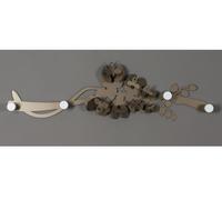 ARTI E MESTIERI Appendiabiti da Muro Orchidea in Metallo Bronzo Design Moderno