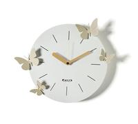 Arti & Mestieri Battito d'Ali - Orologio da parete di Design 100% Made in Italy - in Ferro, diametro 30 cm (Cenere e crema)