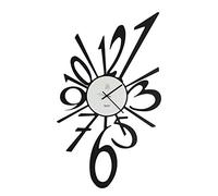 Arti & Mestieri Big Bang - Orologio da Parete di Design 100% Made in Italy - in Ferro, 31 x 55 cm - Nero Goffrato