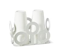 Arti & Mestieri Bollicine - Porta bicchieri di Design 100% Made in Italy - in Ferro, 16x8,5x10h cm (Bianco Marmo)