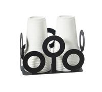 Arti & Mestieri Bollicine - Porta bicchieri di Design 100% Made in Italy - in Ferro, 16x8,5x10h cm (Nero)