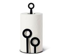 Arti & Mestieri Bollicine - Porta rotolo di Design 100% Made in Italy - in Ferro, ⌀ 15x30h cm (Nero)