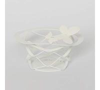 Cestino Butterfly in metallo verniciato , Dimensioni 13xh5 cm, colore Bianco Neve bianco neve