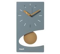 Arti & Mestieri Eclipse - Orologio a pendolo da Parete di Design 100% Made in Italy - in Ferro, 44 x 25 cm (Verde marino e oro laccato)