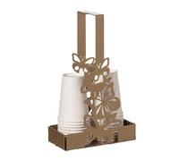 Arti & Mestieri Farfalloso - Porta bicchieri di Design 100% Made in Italy - in Ferro, 16 x 8p x 27h cm (Oro laccato)