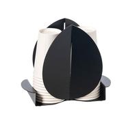 Arti & Mestieri Ficus - Porta Bicchieri di Design 100% Made in Italy - in Ferro, 11,2 x 16,7 cm (Nero)