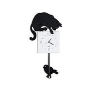 Orologio Hunter Cat Pendolo in metallo, 26x7Px49h, colore Nero Goffrato nero goffrato