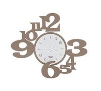 Arti & Mestieri King - Orologio da Parete a Chiasmo di Design 100% Made in Italy - in Ferro, 45 x 40 cm - Beige e Bianco