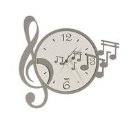 Arti & Mestieri Musica - Orologio da Parete di Design 100% Made in Italy - in Ferro, 50 x 47 cm - Fango e Avorio