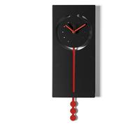 Arti & Mestieri Omega - Orologio a pendolo da parete di Design 100% Made in Italy - in Ferro, 20 x 53h cm (Nero e rosso)